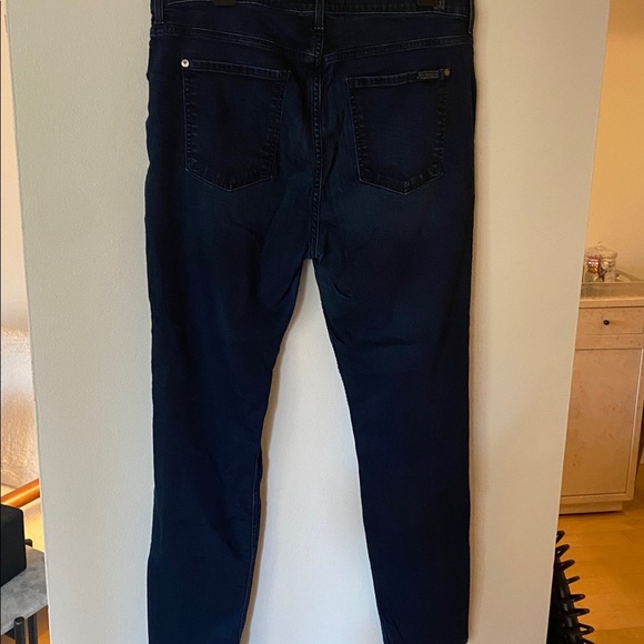 7 For All Mankind Maternity Jeans The Skinny Dark Wash High Waisted Jeans 32 - Picture 7 of 11